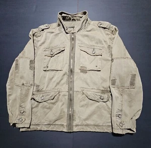 BKE Distressed Patch Style Brown Coat, Mens XL - Picture 1 of 15