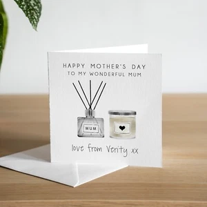 Tarjeta personalizada Canlde Día de la Madre Momia Paso Mamá Difusor Madres Día Regalos - Imagen 1 de 3