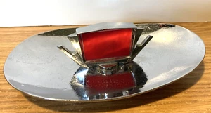 1964 Atomic Chrome Ashtray (25th Anniversary DUPONT NYLON Removed) RED Center - Picture 1 of 16