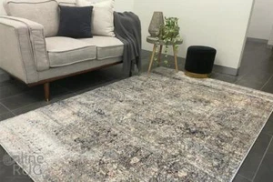 MULTI COLOUR FLOOR RUG BEIGE ABSTRACT VINTAGE TRANSITIONAL CARPET - 300 x 400 CM - Picture 1 of 6