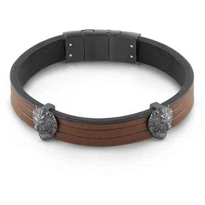 Guess Mens Bracelet UMB29013 Leather Brown Black - Picture 1 of 1