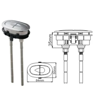 Bestter Dual Flush Oval Toilet Push Button 38mm x 72mm - Picture 1 of 1