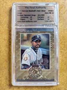 2001 Donruss DK Silver Ichiro RC Graded FA Gem Mint 10 Limited #261/499 - Picture 1 of 2