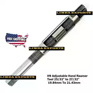 New Adjustable Hand Reamer Tool H9 25/32" to 27/32" ( 19.84mm To 21.43mm) USA - Picture 1 of 6
