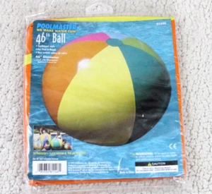1999 Vintage POOLMASTER 46" Inflatable BEACH BALL Glossy Vinyl NEW COLORS! - Picture 1 of 8