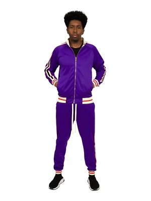 Men's Workout Sports Jogger Track Pants & Jacket Track Suit Set  ST575EY - Image 1 of 2