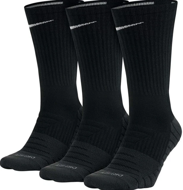 Nike Max Cushion Crew Men's Training Socks, Size L - 3 Pair (Black)