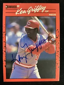 Ken Griffey Signed 1989 Leaf #469 Baseball Card Reds Braves NYY Autograph TPG - Picture 1 of 2
