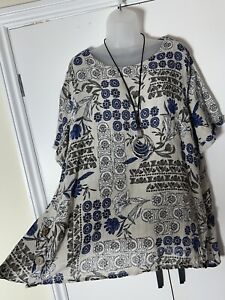 New Cotton TUNIC Top Plus Sz 18 20 22 Made in Italy