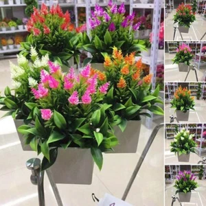 Plantas falsas artificiales flores con maceta jardín hogar interior/exterior oficina decoración de patio - Imagen 1 de 32