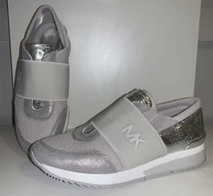 Michael Kors Felix Trainers UK Size 3.5 / 36.5 Grey Glitter Women’s Comfy Silver - Picture 1 of 12