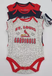 Infant Girls MLB St. Louis Cardinals Bodysuit Size 3-6 Months NWT 3 Piece Set - Picture 1 of 14