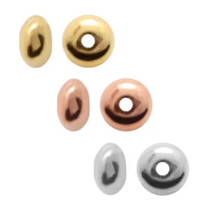 Espaciadores de cuentas de platillo redondo de plata esterlina para fabricación de joyas * diferentes tamaños - Imagen 1 de 5