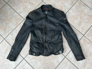 Tigha Lederjacke S 36 Schwarz Biker Style Echtleder Used Look - Bild 1 von 7