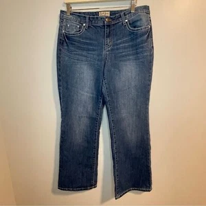 Earl Jeans Blue Straight Leg Denim with Subtle Fading - Picture 1 of 5