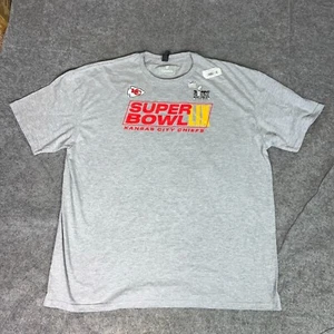 Kansas City Chiefs Mens Shirt 3XL XXXL Gray Tee T Super Bowl LIX 59 Football NFL - Picture 1 of 11