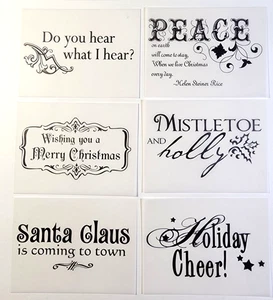 Christmas Vellum Phrases  #2  Santa Claus Is Coming  6pc Creative Memories - Picture 1 of 1