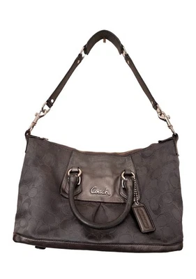 COACH Ashley Signature Sateen Satchel Handbag Women’s Purse Black W Dust Bag - Image 1 of 4