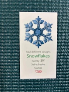 Scott #BK303: Snowflakes MNH Booklet of 20. - Picture 1 of 1