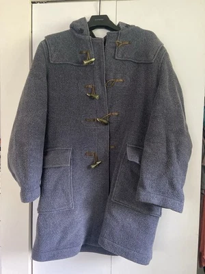 Abrigo de Lona Gloverall Vintage Azul Marino Lana Con Capucha Exterior Forro a Cuadros Para Hombre 42 Foto 1 de 4