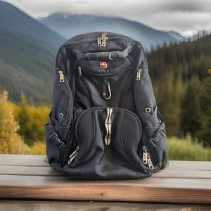 Swiss Gear 3258 Laptop Backpack - Black Preowned Small tear On Strap Mens Travel - Picture 1 of 19