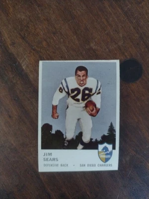 1961 Fleer #164 Jim Sears San Diego Chargers Ex+ - Image 1 of 2