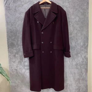 Missoni Vintage 80s Example Double Breasted Wool Overcoat Men’s 50R Italy Ribbed - Picture 1 of 14
