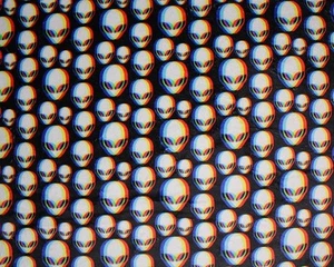 Super Soft Cuddle Fleece Digital Print Fabric Material ALIEN TRANCE - Picture 1 of 3