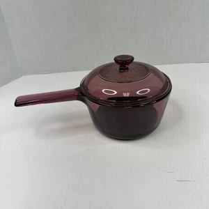 Pyrex Corning Vision Ware Cranberry 1 L Soßenpfanne Ausgießer & Deckel Antihaft Y4 - Bild 1 von 11