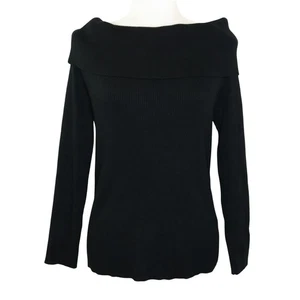 Suéter Lillusory Negro Acanalado Fuera del Hombro Elástico Mujer TALLA XL - Imagen 1 de 9