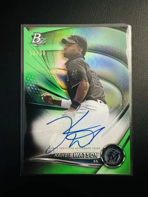 Khalil Watson - 2022 Bowman Platinum Green Auto #/99, Marlins - Image 1 of 2
