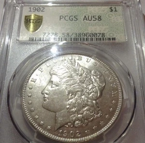 Limited Edition PCGS Gen 2 1902 AU58 Morgan Silver Dollar- Rare Gen 2 Slab Label - Picture 1 of 6