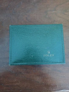 VINTAGE GENUINE ROLEX Green Leather / Wood Watch Box Case Only - Picture 1 of 9