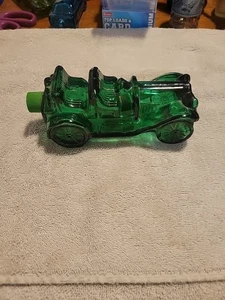 Vintage Avon Green Glass Car Maxwell '23 Tribute After Shave Bottle Empty Rare - Picture 1 of 3