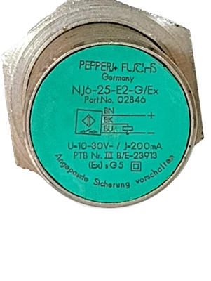 *New no Box*Pepperl + Fuchs NJ6-25-E2-G/Ex Inductive Proximity Sensor P/n: 02846 - Image 1 of 3