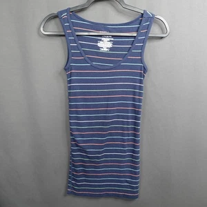 Mujer Túnica Camiseta sin Mangas Vestido XS Azul Acanalado Básico Todos los Días Retro Preppy - Imagen 1 de 9