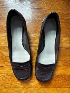 Vintage Nine West 1,5" Blockabsatz dunkelbraun Leder Penny Loafer Größe 8M - Bild 1 von 8