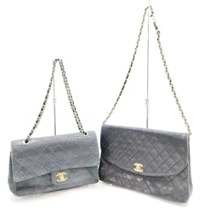 Chanel Bolso de Hombro 2 Set Piel de Cordero Negro 156486 - Imagen 1 de 21