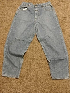Vintage Boss Jeans Men Sz 36 Fit 36x30 Blue Baggy Y2K Skater Hip Hop Made USA - Picture 1 of 10