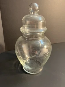 Vintage Princess House Etched Clear Crystal Heritage Apothecary Candy Jar 8" - Picture 1 of 4