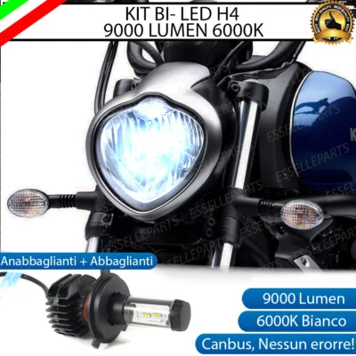 LAMPADA LED H4 6000K 9000 LUMEN CANBUS KAWASAKI VULCAN S MOTO NO AVARIA LUCI - Immagine 1 di 4