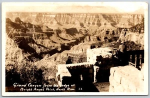 Vtg North Rim Arizona Grand Canyon from Lodge Bright Angel Point RPPC Postcard - Picture 1 of 2