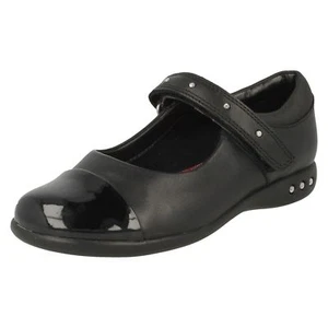 Girls Clarks Studded Strap School Shoes Prime Walk - Picture 1 of 10