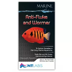 NT LABS MARINE  ANTI FLUKE AND WORMER 100ML  MARINE AQUARIUM FISH TANK CURE - Picture 1 of 1