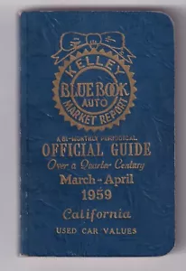 Kelley Blue Book Kalifornien März April 1959 Gebrauchtwagen Wertführer - Bild 1 von 1