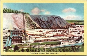 1930s Linen Postcard Pennsylvania Anthracite Coal Region Mining PA Industrial - Picture 1 of 2