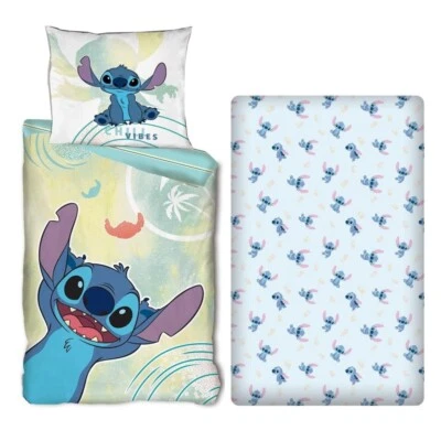 Disney Stitch Set 3pezzi Lit Simple Housse de Couette Taie Draps avec des Coins - Photo 1/4