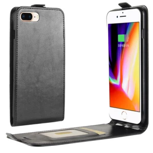 Vertical Flip Leather Up Down Wallet phone Case Cover For iPhone 7 Plus /8 Plus - Picture 1 of 30