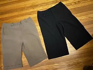 2 paia di pantaloni donna Capri Like taglia 14 colore nero e marrone - Foto 1 di 5