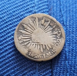 Mexico 1826 1/2 Real MO Silver Mexican Coin bent - Picture 1 of 2